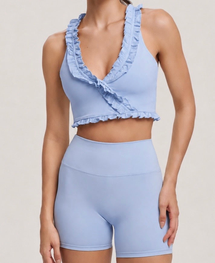 Nemesis Ruffle Sports Bra for Women | Stylish Workout & Gym Top