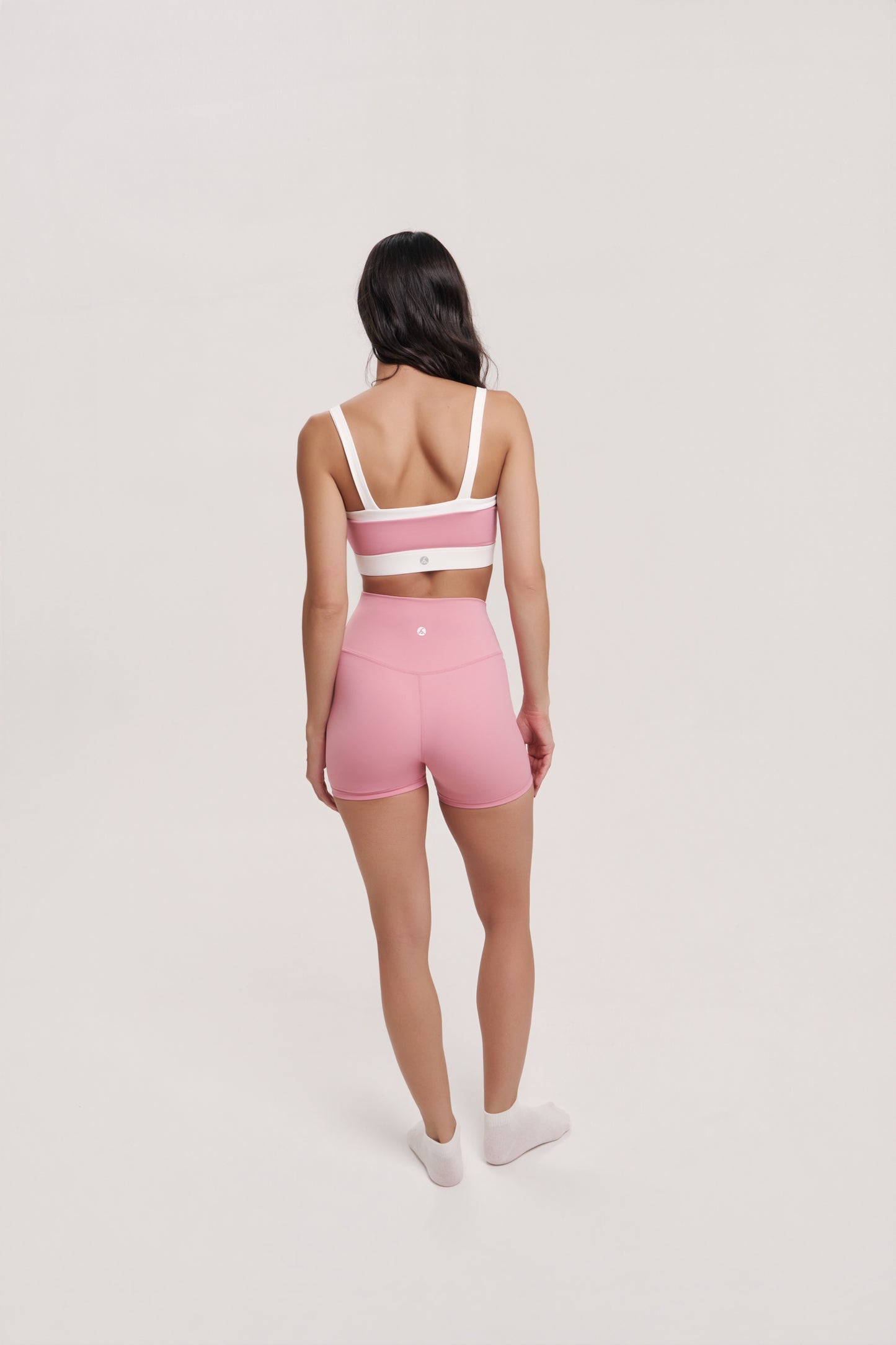 Juno Two-Tone Sports Bra in Light Blue & White | Supportive Workout Top