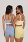 Juno Two-Tone Sports Bra in Light Blue & White | Supportive Workout Top