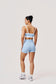 Juno Two-Tone Sports Bra in Light Blue & White | Supportive Workout Top