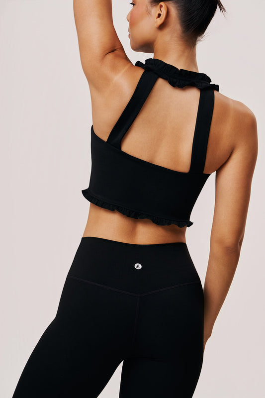 Nemesis Ruffle Sports Bra for Women | Stylish Workout & Gym Top