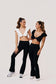 Venus Ruffle Shoulder Sports Bra  | Elegant Workout Top