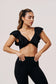 Venus Ruffle Shoulder Sports Bra  | Elegant Workout Top