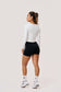 Hera Women's Long Sleeve Wrap Top in White | Cotton Yoga & Workout Shirt