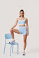 Juno Two-Tone Sports Bra in Light Blue & White | Supportive Workout Top
