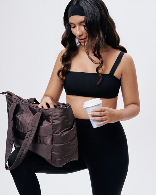 Hope Adjustable Strap Sports Bra | Minimal Black Workout Top for Pilates, Yoga & Everyday Wear