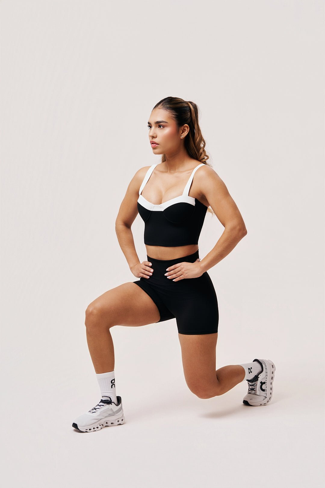 Artemis Women's Underwire Sports Bra | High - Support Corset Style with Twist - Back - SABEL