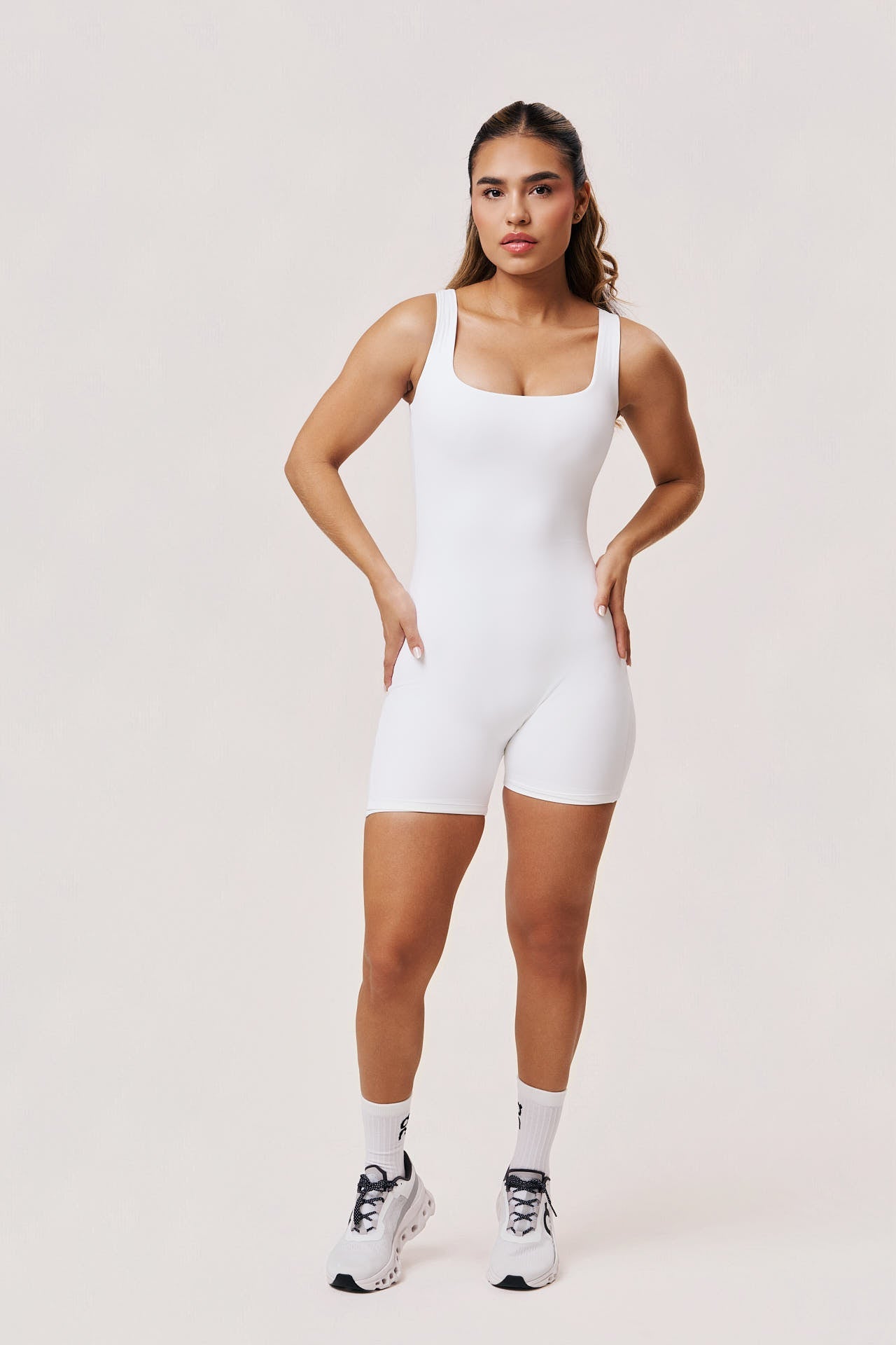 Freya Women's Backless Workout Jumpsuit | Colorblock Activewear Bodysuit - SABEL