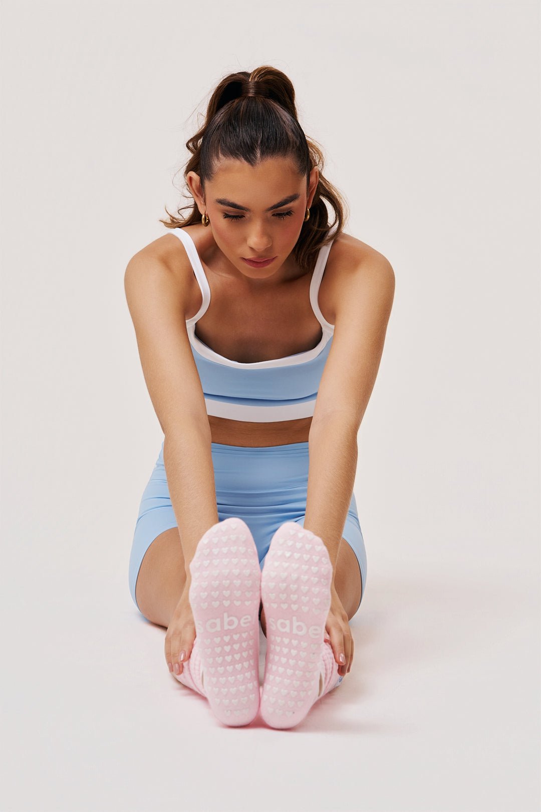 Reformer Pilates Grip Socks with Ruched Strap | Non - Slip - SABEL
