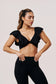 Venus Ruffle Shoulder Sports Bra | Elegant Workout Top - SABEL